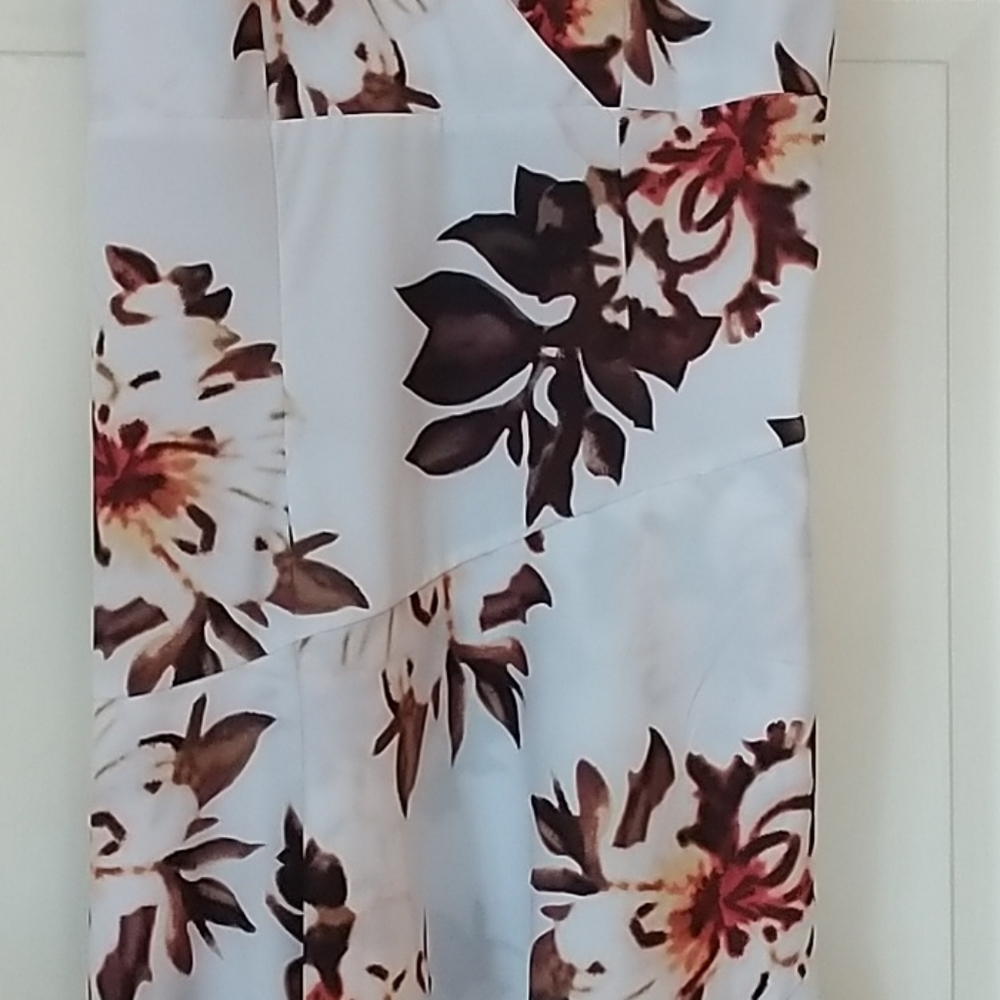 White Floral High Low Fit & Flare Maxi Dress XL - Picture 3 of 11
